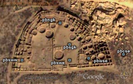 Pueblo Bonito, Chaco Canyon aerial image.