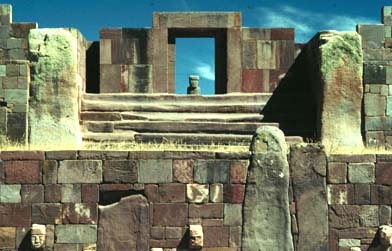 kalasasaya entrnce and sunken court at tiwanaku