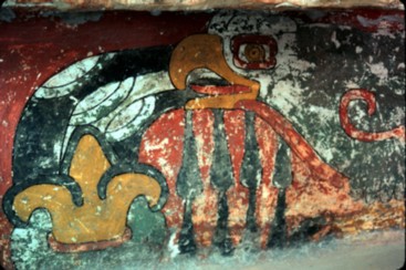 Vivid fresco murals decorated the interiors of Teotihuacan buildings.