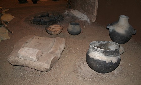 museum display recreates an excavated pithouse structure