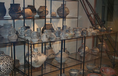 numerous anasazi ceramics displayed