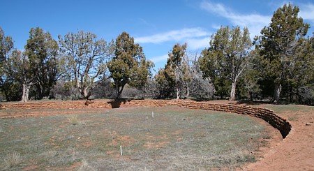 Far View reservoir is one of several human-engineered water collection tanks on Mesa Verde.