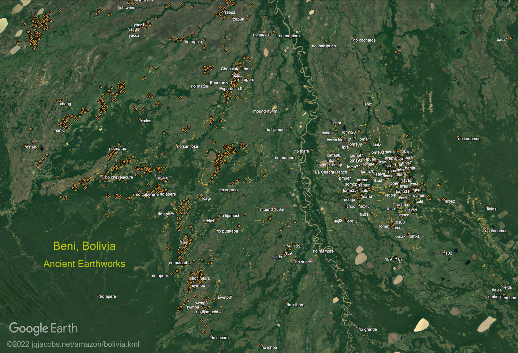 Space Archaeology.  Archaeology from Space in the Amazon, Beni, Bolivia.