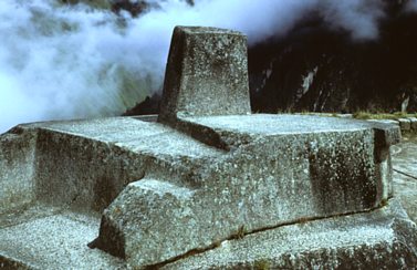 Incan Intihuatana, "hitching post of the Sun," found at Machu Picchu.