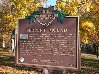 Serpent Mound Ohio Historical Marker