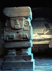 An immense monolithic statue of Chalchiuhtlicue from Teotihuacan is housed in the Teotihuacan gallery of the Museum of Anthropology, Mexico City.