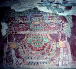 Vivid fresco murals decorated the interiors of Teotihuacan buildings.