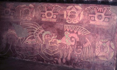 Teotihuacan mural of jaguars.