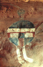 All-American Man pictograph on Salt Creek, CNP, 274 x 178 pixels, 26 K.