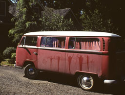 Glyphmobile parked at Phoenix Rising estate, Willamette River, Oregon.