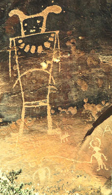McKee Springs Man petroglyph, 396 x 228 pixels, 49 K.