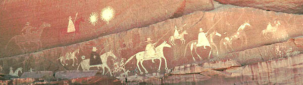 Navajo pictograph of the Narbona expedition.  169 x 600 pixels, 32 K.