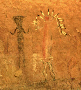 Navajo and Anasazi pictographs. 311 x 279 pixels, 33 K.