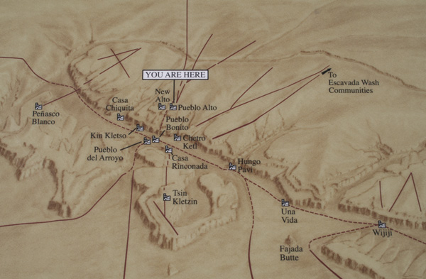 chaco canyon map of great houses